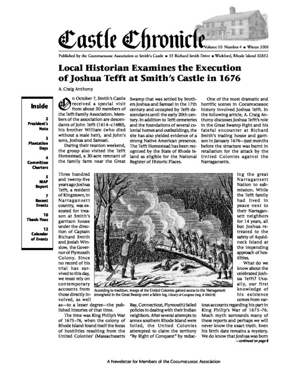 The Castle Chronicle – Fall 2001 Castle Chronicles newsletter cover