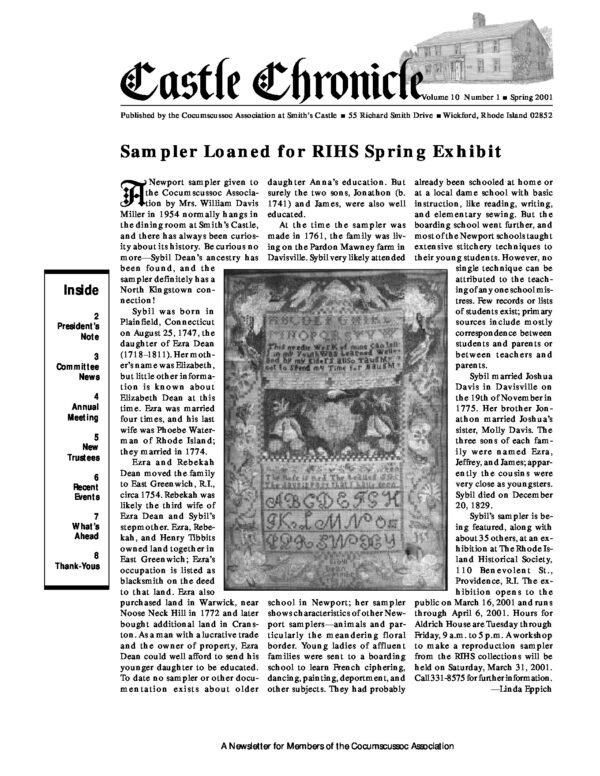 The Castle Chronicle – Spring 2001 Castle Chronicles newsletter cover