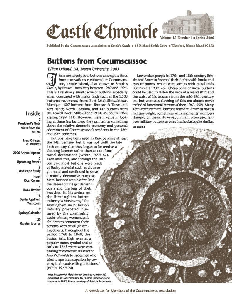 The Castle Chronicle – Spring 2006 Castle Chronicles newsletter cover