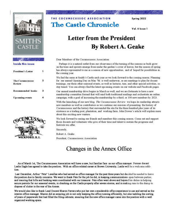The Castle Chronicle – Spring 2022 Castle Chronicles newsletter cover