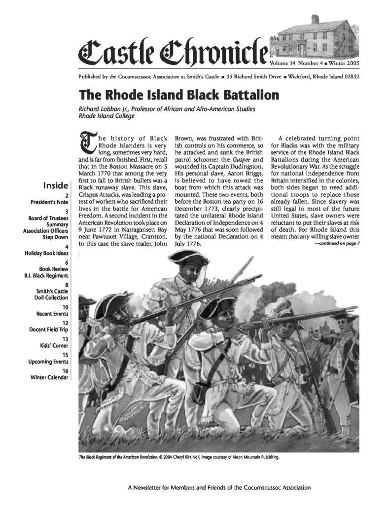 Illustration of the Rhode Island Black Battalion, highlighting the contributions of Black soldiers in the American Revolution.