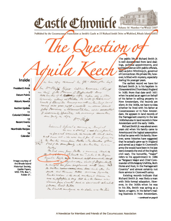 The Castle Chronicle – Winter 2007 Castle Chronicles newsletter cover