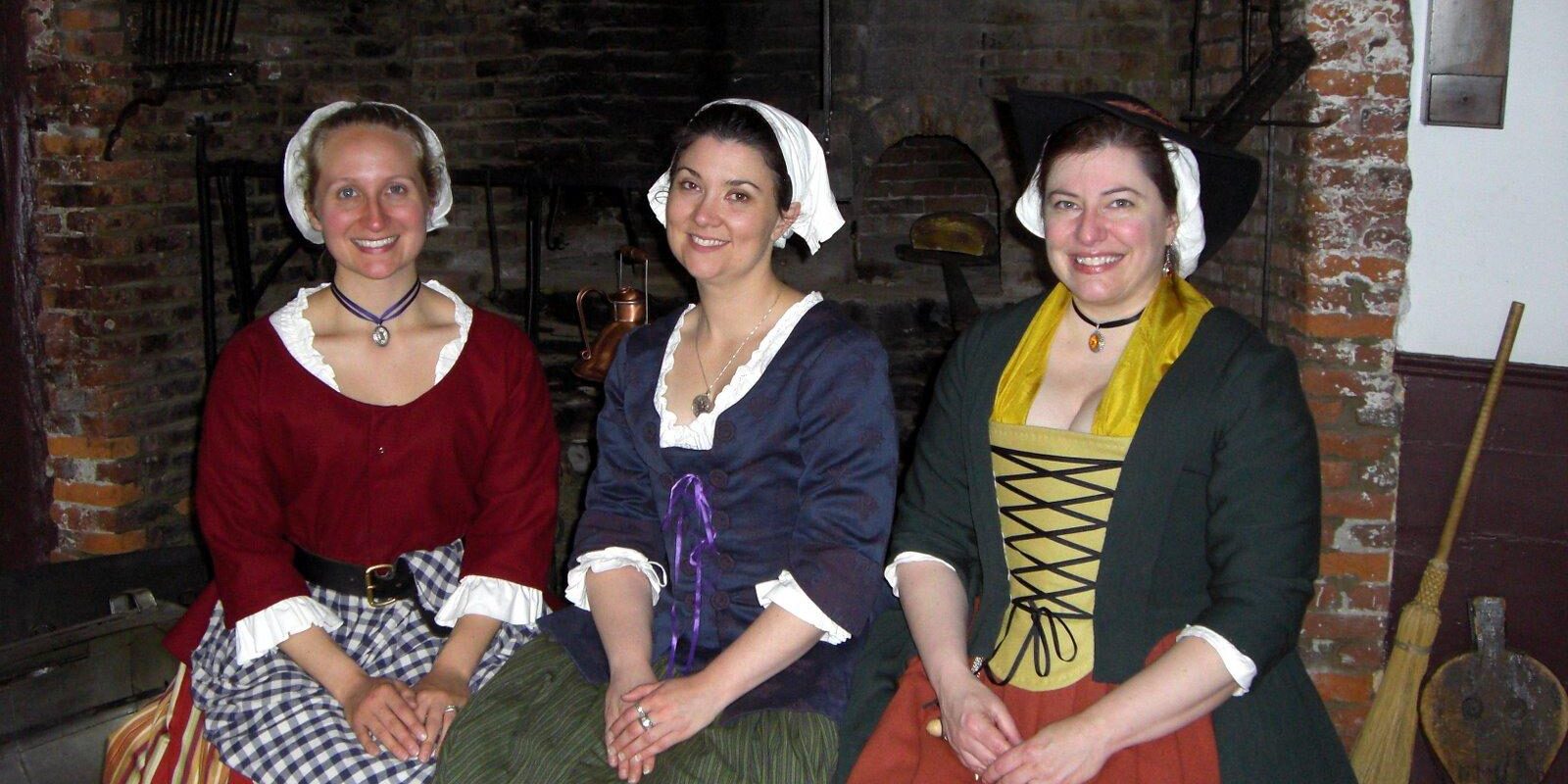 3 young women in costume